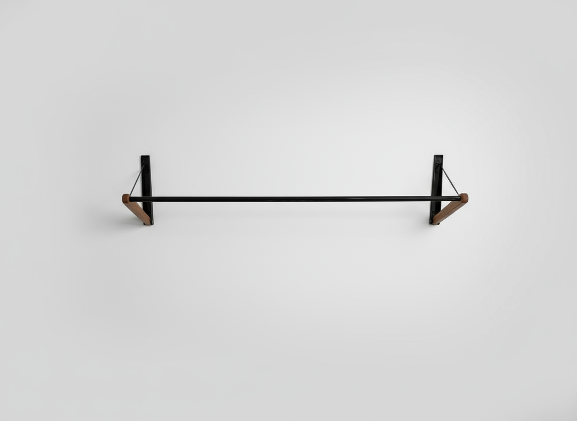 FOLD.ONE rack fully open against a studio wall, highlighting foldable and compact functionality